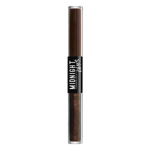 NYX PROFESSIONAL MAKEUP Midnight Chaos Dual-Ended Eyeliner, Liquid Eyeliner, Brown/Moonlit Contrast