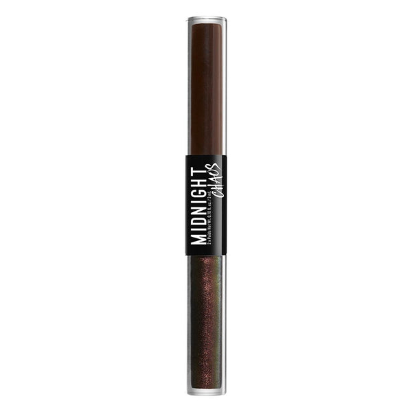 NYX PROFESSIONAL MAKEUP Midnight Chaos Dual-Ended Eyeliner, Liquid Eyeliner, Brown/Moonlit Contrast