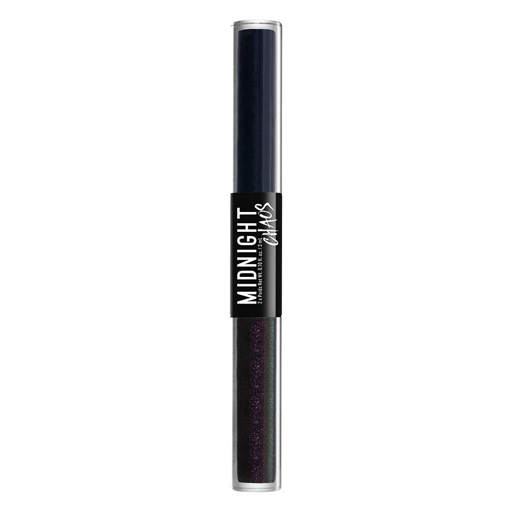 NYX PROFESSIONAL MAKEUP Midnight Chaos Dual-Ended Eyeliner, Liquid Eyeliner, Blue/Midnight Warrior